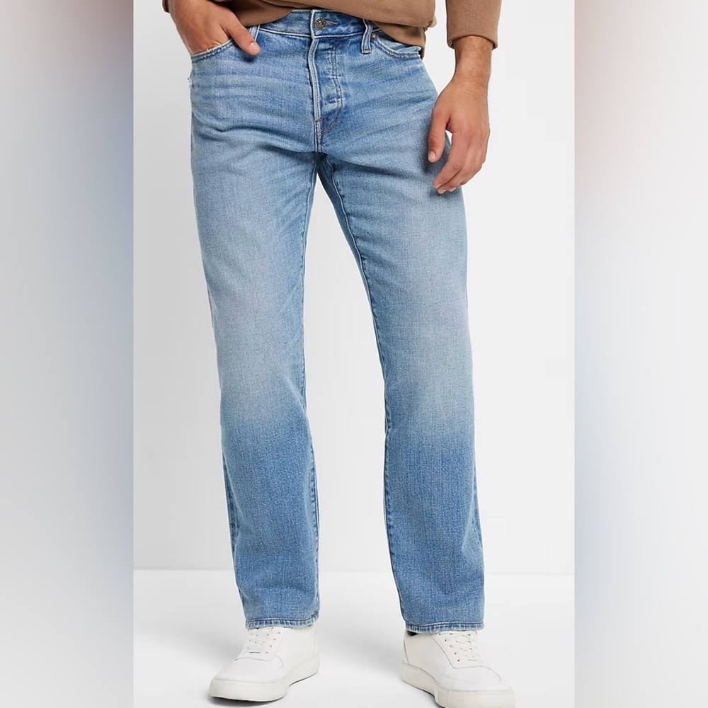 Express Men’s Slim Straight Light Wash Low Stretch Jeans, Size 34x30, EUC